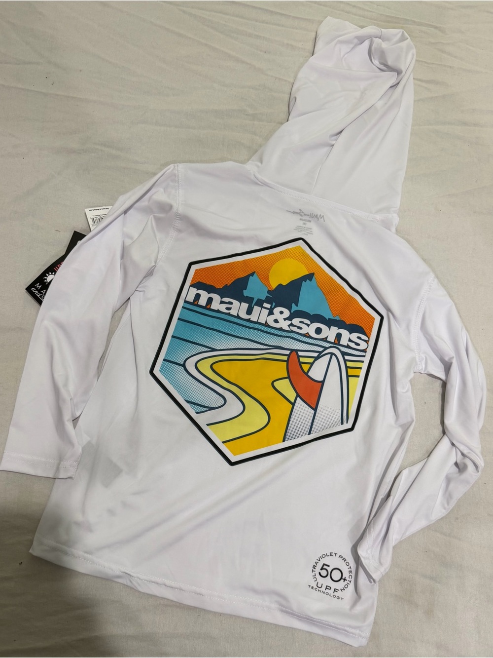 Maui & Sons Hooded Sun Shirt/Rash Guard - Picture 2 of 2
